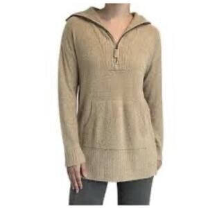 Barefoot Dreams CozyChic Lite Half-Zip Tunic Soft Camel Hi-Low Women's 1X